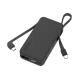 MOMAX Batterie externe Power Vital+ 10000 mAh avec 2 câbles USB-C intégrés Charge rapide 30W Noir