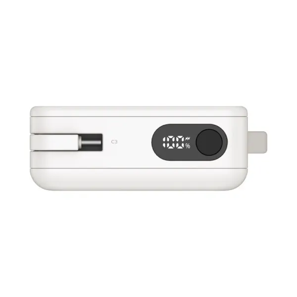 MOMAX Batterie externe Power Vital+ 20000 mAh avec 2 câbles USB-C intégrés Charge rapide 30W Blanc