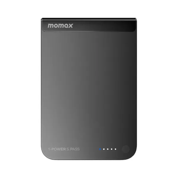 MOMAX Batterie externe magnétique Qi2 1-Power S.Pass 5000 mAh Charge sans fil 15W Noir