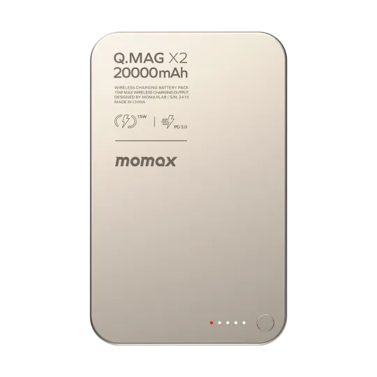 MOMAX Q.Mag X2 Gen 2 20000 mAh – Batterie externe magnétique sans fil 15 W