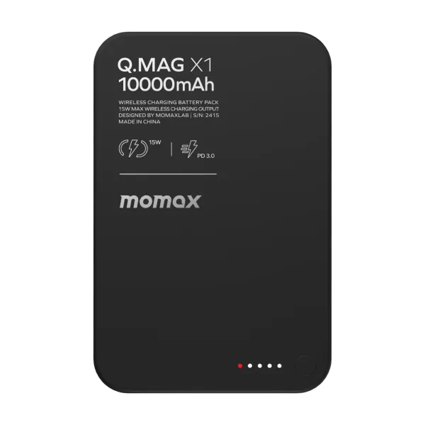 MOMAX Batterie externe magnétique Q.Mag X1 10000 mAh Gen 2 Noir