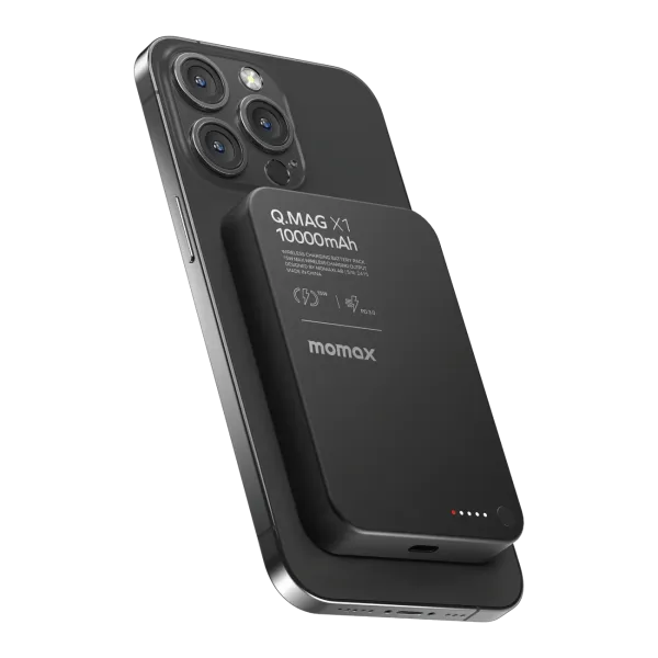 MOMAX Batterie externe magnétique Q.Mag X1 10000 mAh Gen 2 Noir