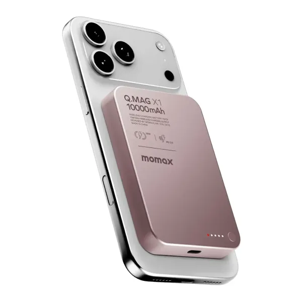 MOMAX Batterie externe magnétique Q.Mag X1 10000 mAh Gen 2 Rose