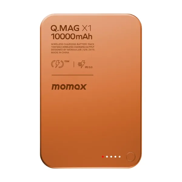 MOMAX Batterie externe magnétique Q.Mag X1 10000 mAh Gen 2 Orange