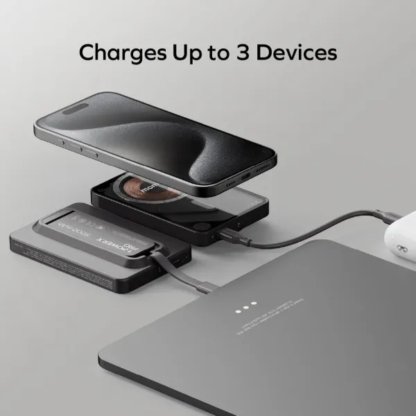 MOMAX Batterie externe magnétique 1-Power X Pro USB-C 5000 mAh