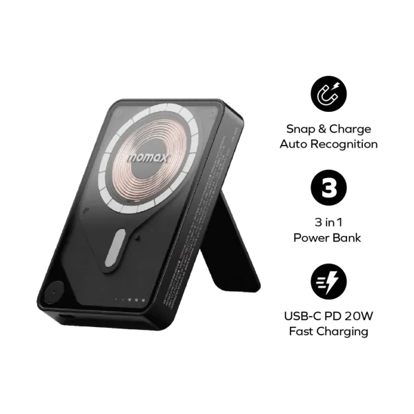 MOMAX Batterie externe magnétique 1-Power X Pro USB-C 10000 mAh