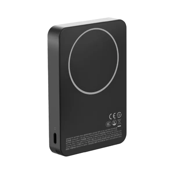 MOMAX Batterie externe magnétique 1-Power F.Pass+ 10000mAh avec câble USB-C intégré Noir