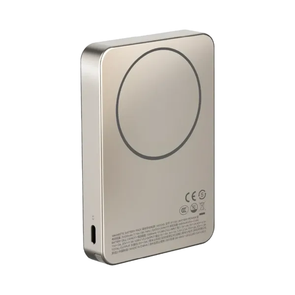 MOMAX Batterie externe magnétique 1-Power F.Pass+ 10000mAh avec câble USB-C intégré Argent Titane