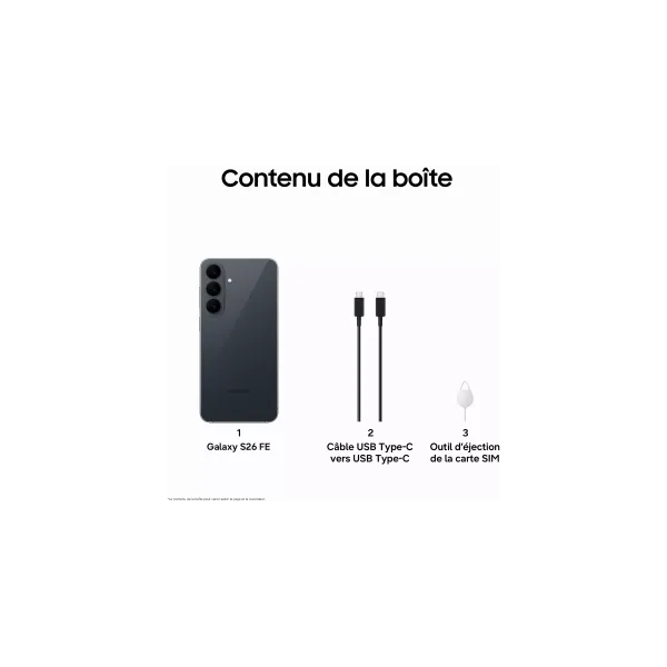 SAMSUNG Galaxy 26 FE 5G - Neuf Noir