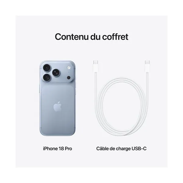 APPLE iPhone 18 Pro - Neuf Bleu clair