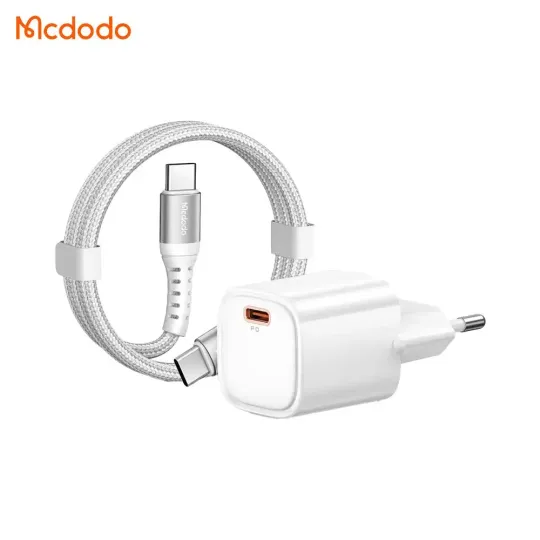 MCDODO Chargeur Secteur USB-C avec Câble USB-C vers USB-C 30W 1m
