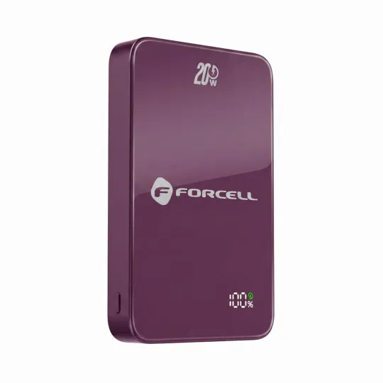 FORCELL Batterie externe compatible MagSafe F-Energy SuperSlim Bordeaux