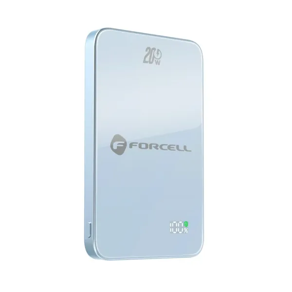 FORCELL Batterie externe compatible MagSafe F-Energy SuperSlim Bleu clair