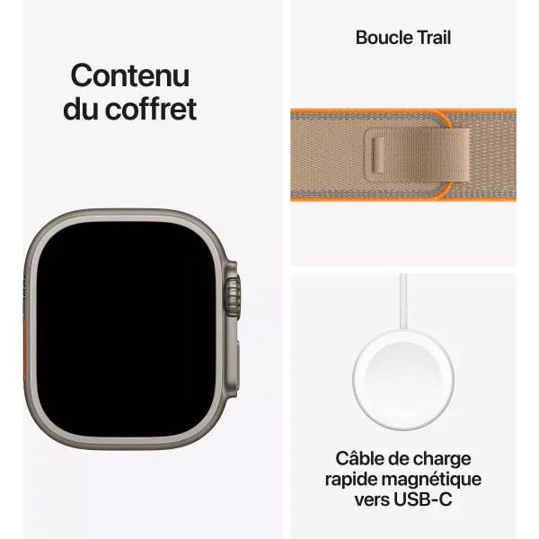 APPLE Watch Ultra 4 Bracelet trail GPS + Cellular - Neuf Titan naturel
