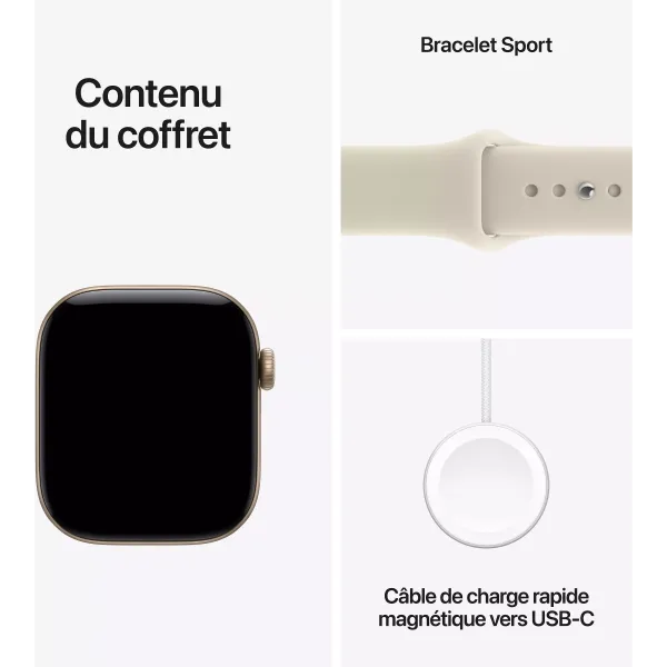 APPLE Watch Séries 12 Bracelet Sport WIFI - Neuf Beige