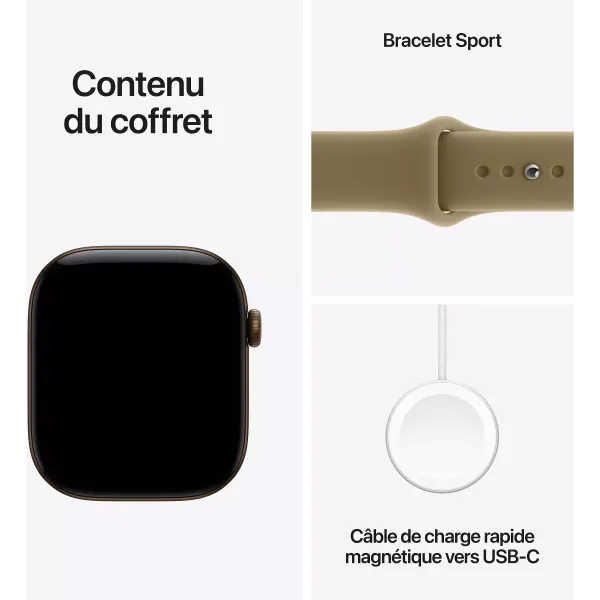 APPLE Watch Séries 12 Bracelet Sport WIFI - Neuf Bronze