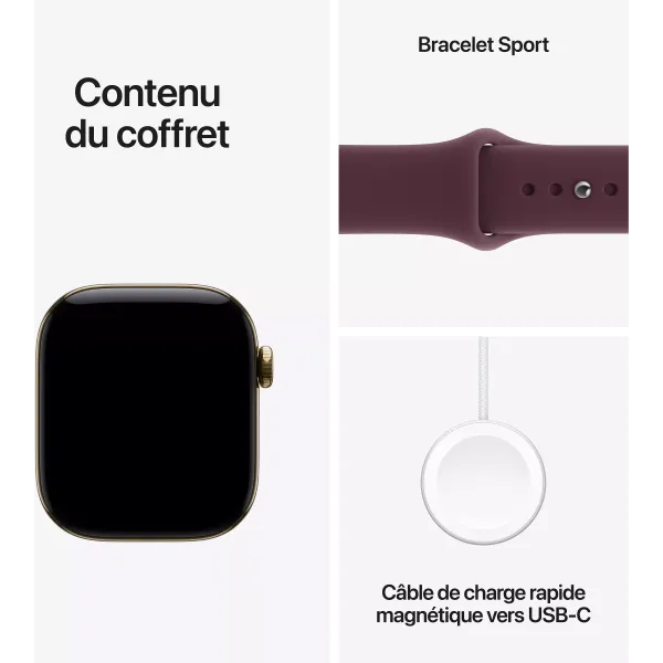 APPLE Watch Séries 12 Bracelet Sport WIFI + Cellular - Neuf Bordeaux