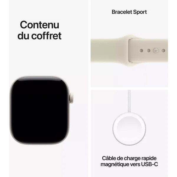 APPLE Watch Séries 12 Bracelet Sport WIFI + Cellular - Neuf Blanc nacré