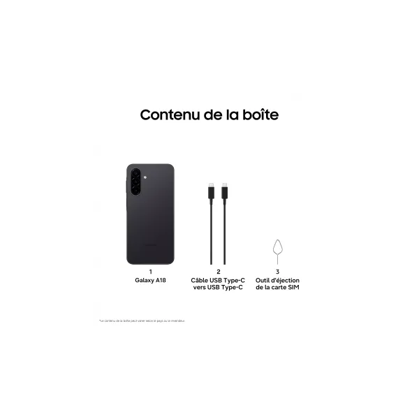 SAMSUNG Galaxy A18 - Neuf Noir