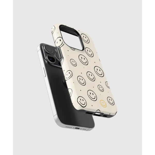 Smiley - Beige | Coque de téléphone 3D 2en1 Ultra-résistante