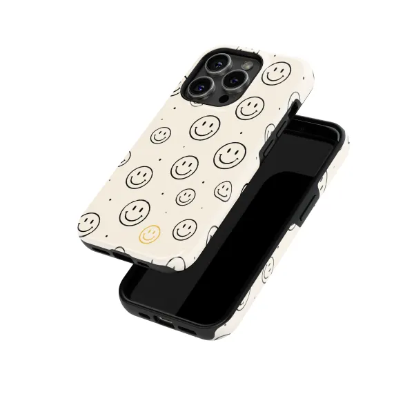 Smiley - Beige | Coque de téléphone 3D 2en1 Ultra-résistante