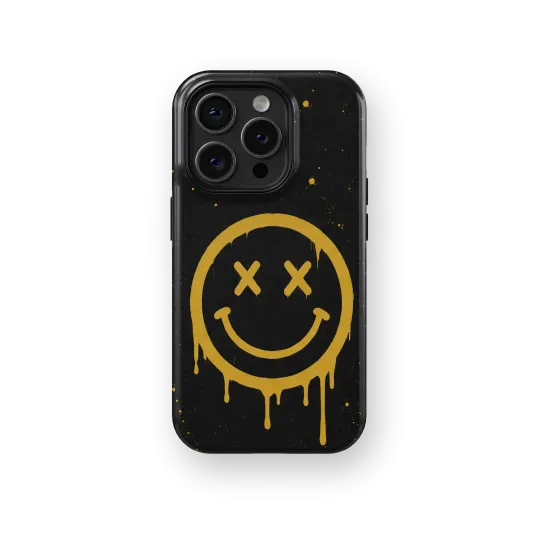 Smiley Noir | Coque de téléphone 3D 2en1 Ultra-résistante