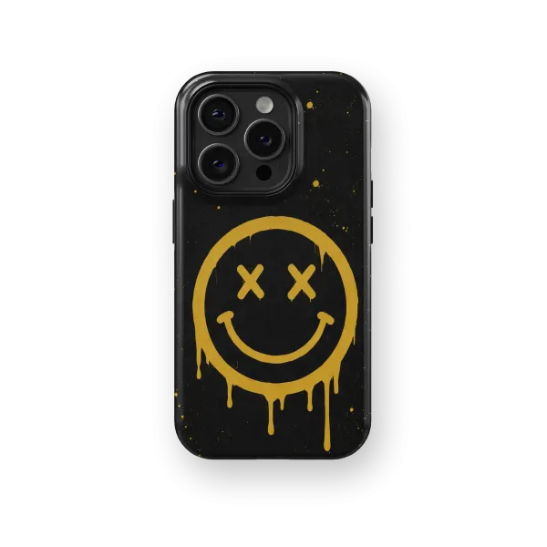 Smiley Noir | Coque de téléphone 3D 2en1 Ultra-résistante