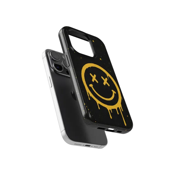 Smiley Noir | Coque de téléphone 3D 2en1 Ultra-résistante