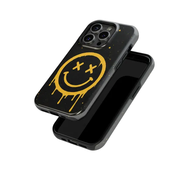 Smiley Noir | Coque de téléphone 3D 2en1 Ultra-résistante