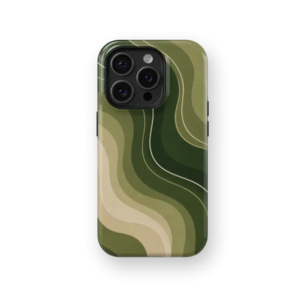 Olive Waves | Coque de téléphone 3D 2en1 Ultra-résistante