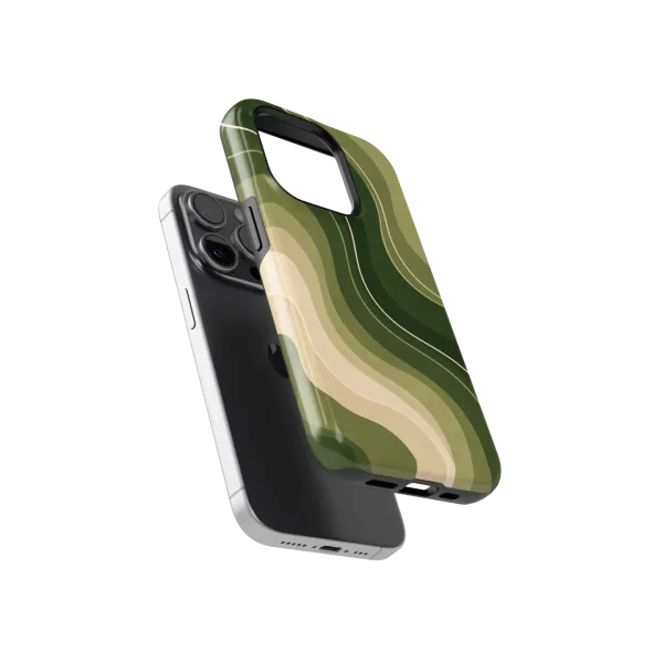 Olive Waves | Coque de téléphone 3D 2en1 Ultra-résistante