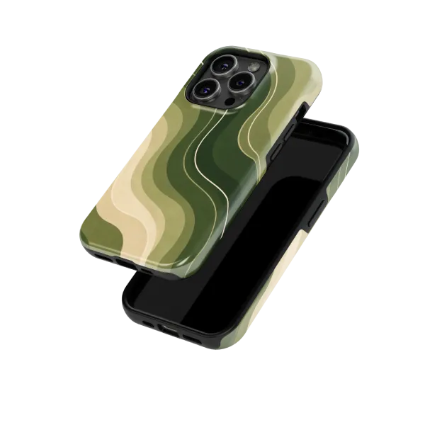 Olive Waves | Coque de téléphone 3D 2en1 Ultra-résistante