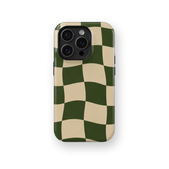 Olive Checker | Coque de téléphone 3D 2en1 Ultra-résistante