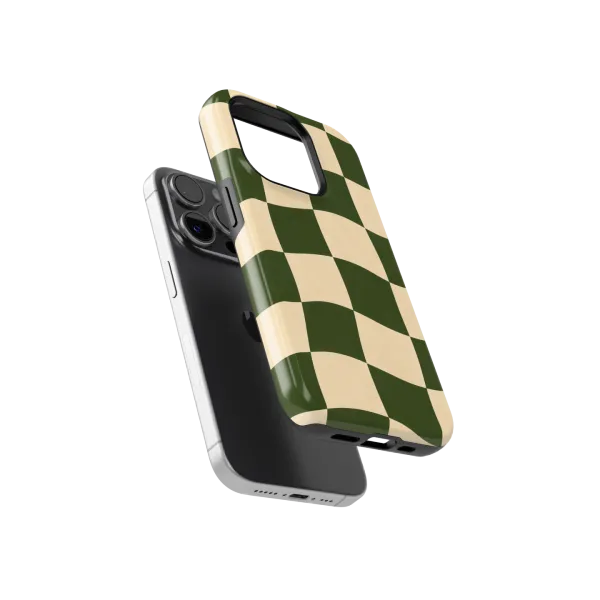 Olive Checker | Coque de téléphone 3D 2en1 Ultra-résistante