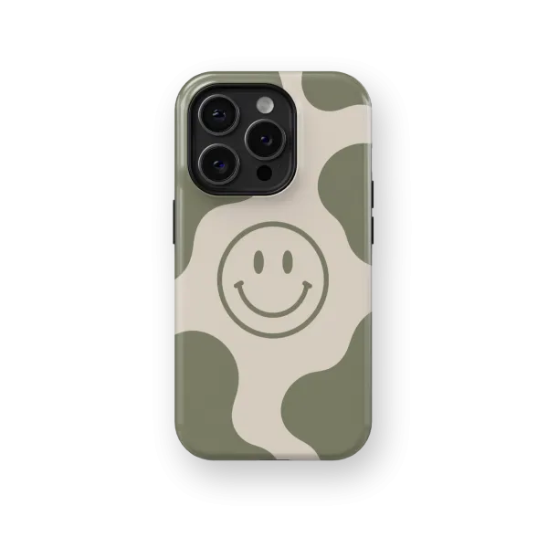 Smiley Vert Kaki | Coque de téléphone 3D 2en1 Ultra-résistante
