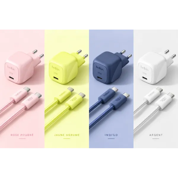 BELKIN - Pack chargeur 30W USB C vers USB C 2M