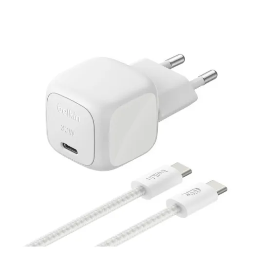 BELKIN - Pack chargeur 30W USB C vers USB C 2M Blanc