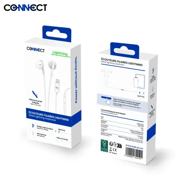 CONNECT - Écouteurs Filaires Lightning Blanc