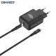 CONNECT - Chargeur Secteur USB-C Charge Rapide 25W avec câble 1m Noir