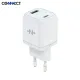 CONNECT - Chargeur Secteur Multi GaN Charge Rapide 33W (USB + USB-C) Blanc