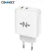 CONNECT - Chargeur Secteur Multi GaN (2x USB-C) 45W Blanc
