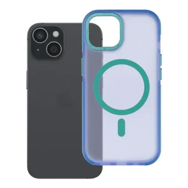 FORCELL Coque F-Protect Vivid Premium compatible MagSafe Bleue iPhone 15