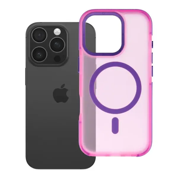 FORCELL Coque F-Protect Vivid Premium compatible MagSafe Rose iPhone 16 Pro Max