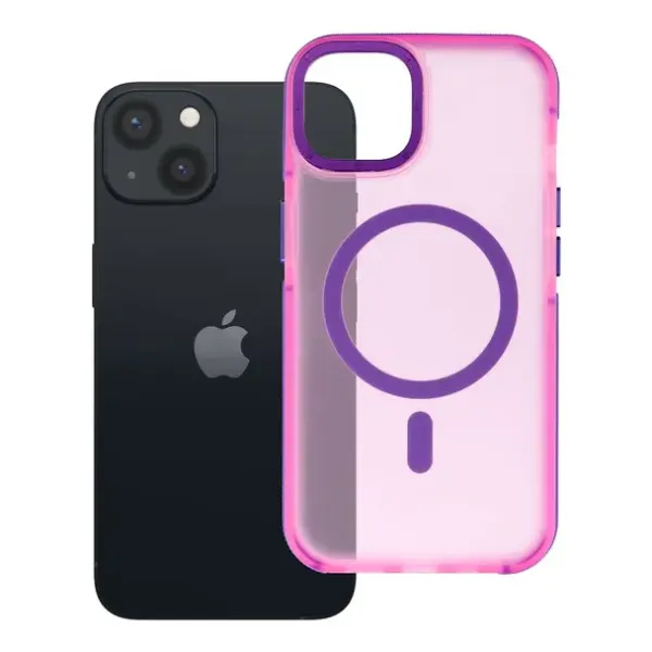FORCELL Coque F-Protect Vivid Premium compatible MagSafe Rose iPhone 13 / 14