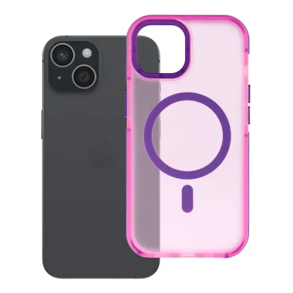FORCELL Coque F-Protect Vivid Premium compatible MagSafe Rose iPhone 15