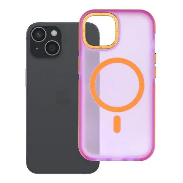 FORCELL Coque F-Protect Vivid Premium compatible MagSafe Rose iPhone 15