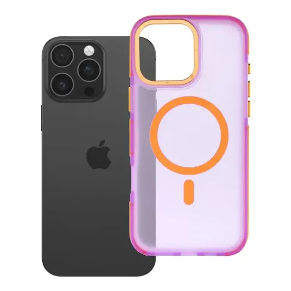 FORCELL Coque F-Protect Vivid Premium compatible MagSafe Rose iPhone 16 Pro