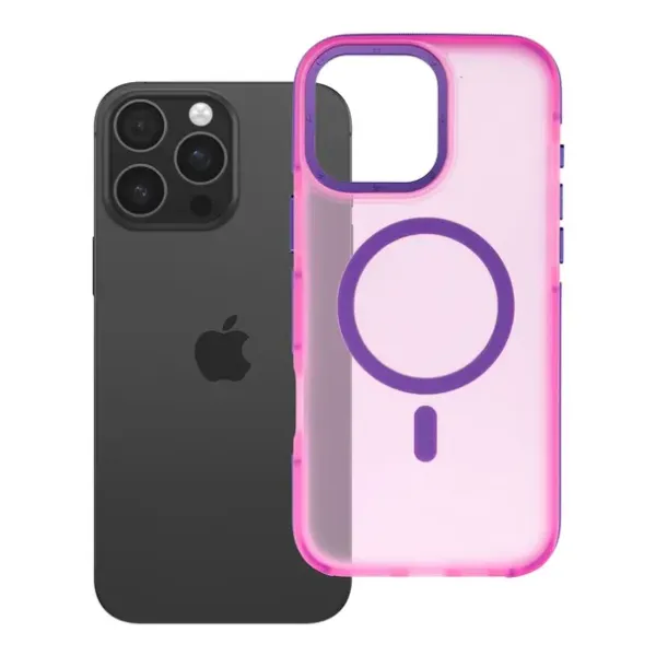 FORCELL Coque F-Protect Vivid Premium compatible MagSafe Rose iPhone 16 Pro