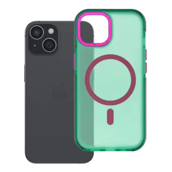 FORCELL Coque F-Protect Vivid Premium compatible MagSafe Vert iPhone 15
