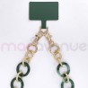 Chaine grosse maille avec pad universel - serie ATHENA- VERT&OR -1.2m